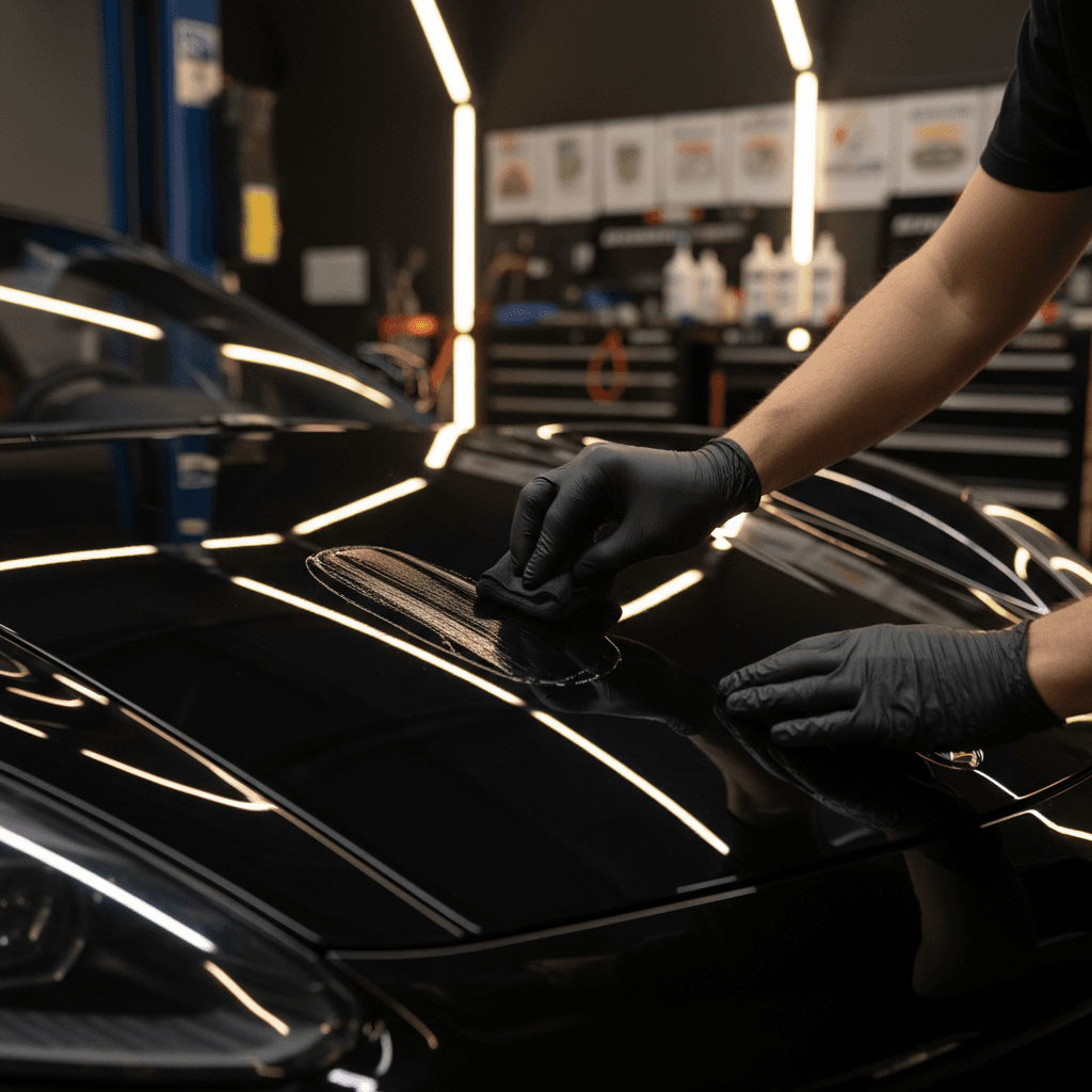 Ceramic coating application to vehicle paint